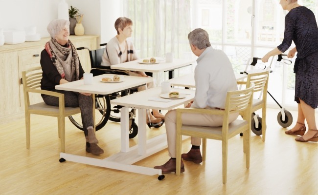 Multi-User Pneumatic Height Adjustable Table
